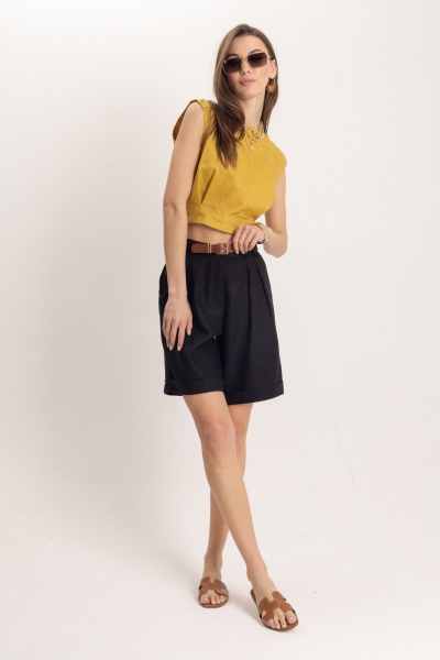 Льняной комплект топ и шорты в стиле Old Money EZER 2075 - фото 8