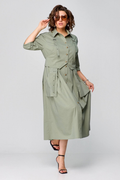 Платье Runella 1629 оливка - фото 7