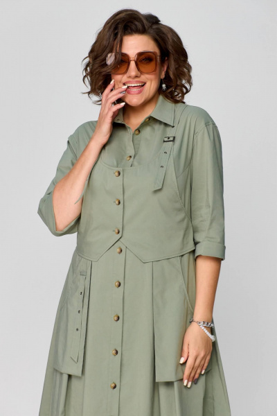 Платье Runella 1629 оливка - фото 4