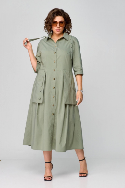 Платье Runella 1629 оливка - фото 3