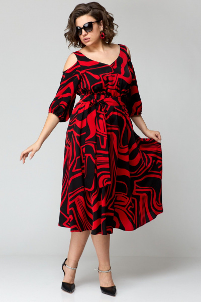 Платье EVA GRANT 7281 красный - фото 11