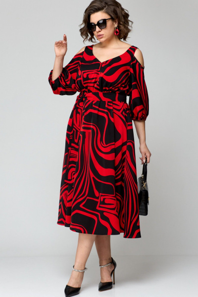 Платье EVA GRANT 7281 красный - фото 3