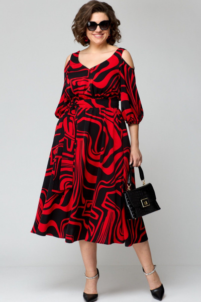 Платье EVA GRANT 7281 красный - фото 2