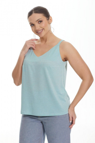 Базовый топ из легкой ткани с V-образным вырезом Elady 4215 мятный - фото 1