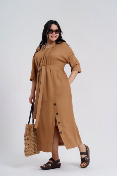 Платье Deesses 1214 бежевый - фото 3