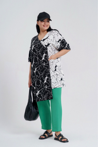 Комплект платье и туника свободного силуэта из вискозы Deesses 2208 - фото 2