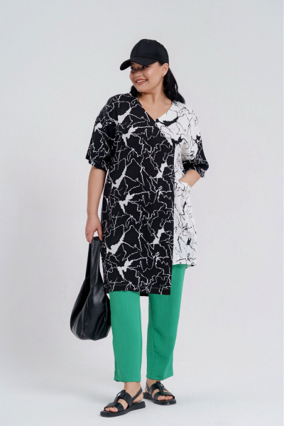 Комплект платье и туника свободного силуэта из вискозы Deesses 2208 - фото 1