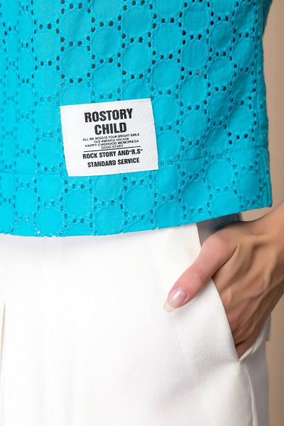 Блуза, брюки Romanovich Style 2-1971 бирюза/белый - фото 5