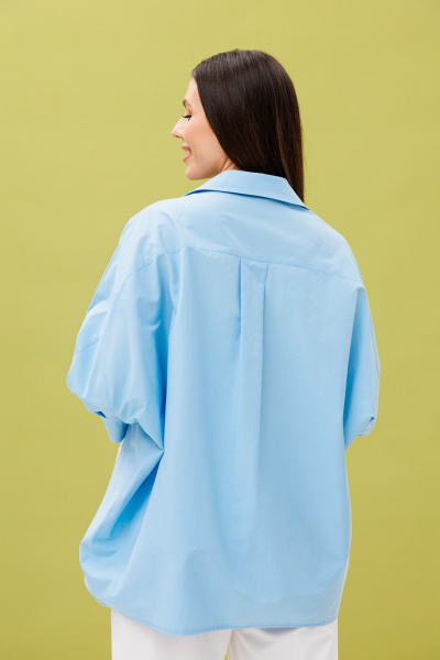 Рубашечная блуза oversize с складками и рубашным воротником Ларс Стиль 899/1 - фото 2