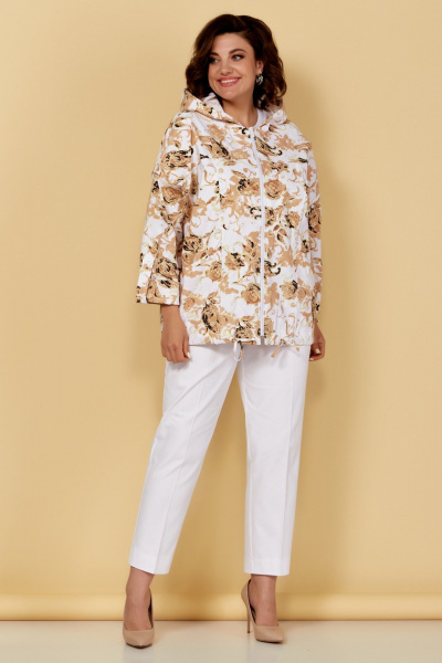 Жакет Медея и К 2248 бело-кофейный - фото 4