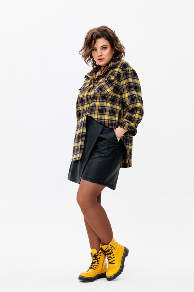 Рубашка Anelli 1452 желтая_клетка - фото 7