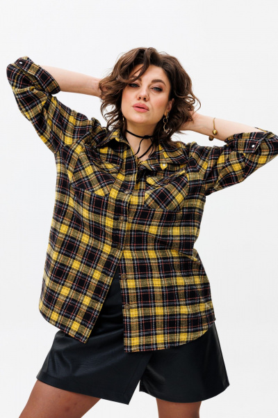Рубашка Anelli 1452 желтая_клетка - фото 3