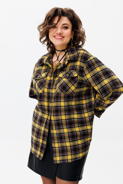 Рубашка Anelli 1452 желтая_клетка - фото 1