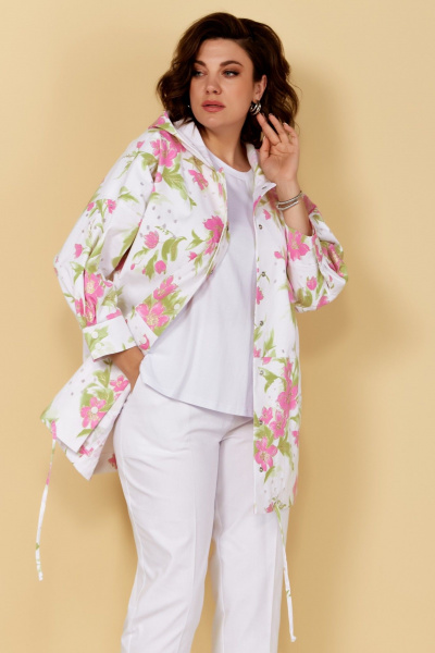 Жакет Медея и К 2249 бело-розовый - фото 6