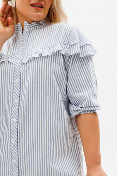 Платье-рубашка с полоской из натурального хлопка Anelli 1343 полоска - фото 5