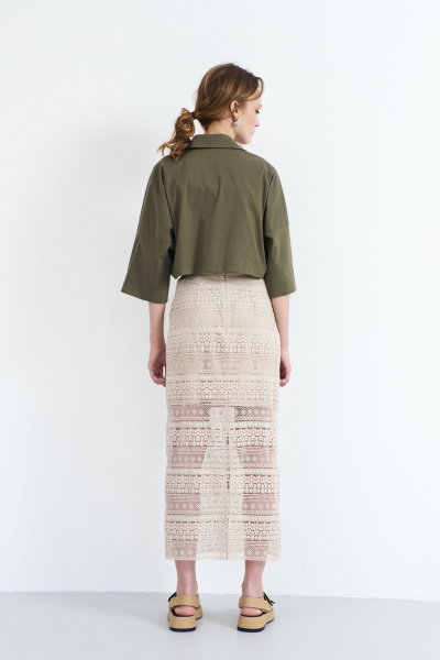 Костюм из хлопка жакет и брюки в стиле casual AG Green G512/3 - фото 3