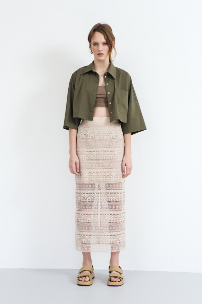 Костюм из хлопка жакет и брюки в стиле casual AG Green G512/3 - фото 2