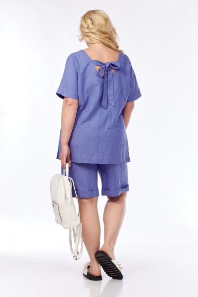 Летний костюм из льна и вискозы туника и шорты AVA fashion М-057 - фото 11