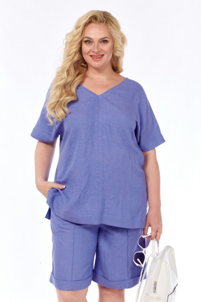 Летний костюм из льна и вискозы туника и шорты AVA fashion М-057 - фото 8