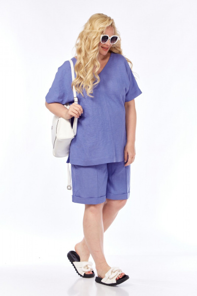 Летний костюм из льна и вискозы туника и шорты AVA fashion М-057 - фото 3