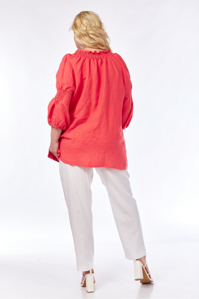 Льняная женская туника с разрезами и рукавом реглан AVA fashion М-058 - фото 11