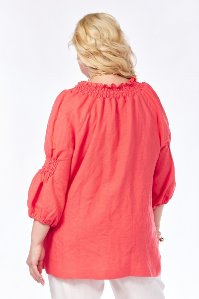 Льняная женская туника с разрезами и рукавом реглан AVA fashion М-058 - фото 10