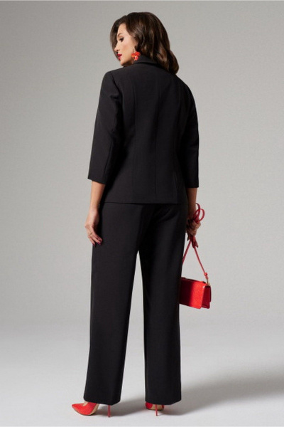 Деловой костюм брюки и жакет из текстиля для демисезона PND 00820P - фото 3