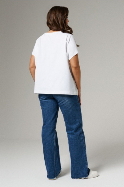 Белая летняя блуза из текстиля для ежедневных образов PND 01940P - фото 4