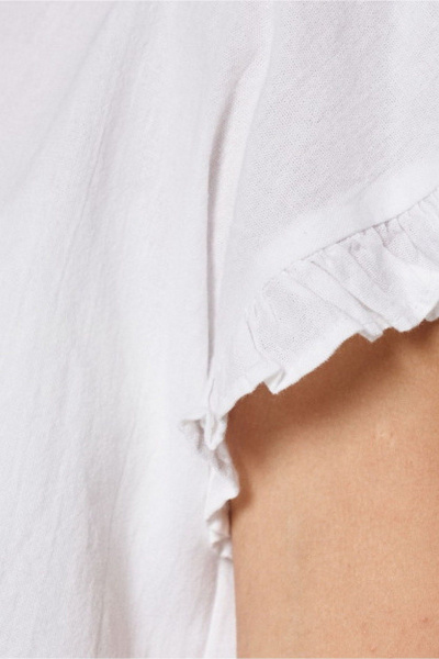 Белая блуза из хлопка и текстиля для летних дней PND 02740P - фото 4