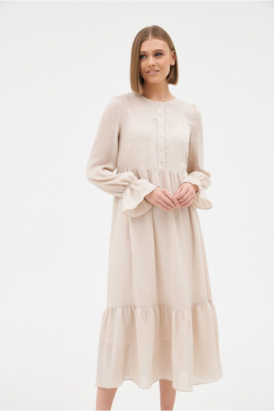 Платье шифоновое с отрезной талией и композиции PUR PUR 11-034/18 - фото 3