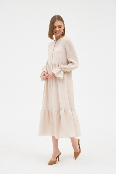 Платье шифоновое с отрезной талией и композиции PUR PUR 11-034/18 - фото 2