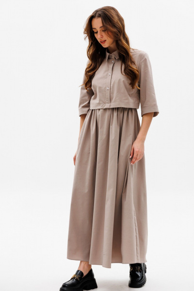 Платье на каждый день из текстиля с юбкой А-силуэта NikVa 487.3 - фото 2