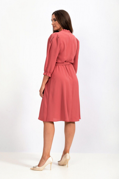 Платье на тонкой резинке с V-образным вырезом и рукавами Mislana 798 - фото 4