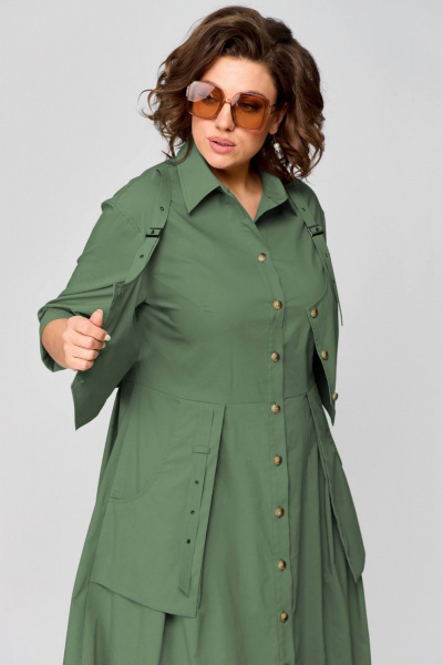 Платье Runella 1629 хаки - фото 3