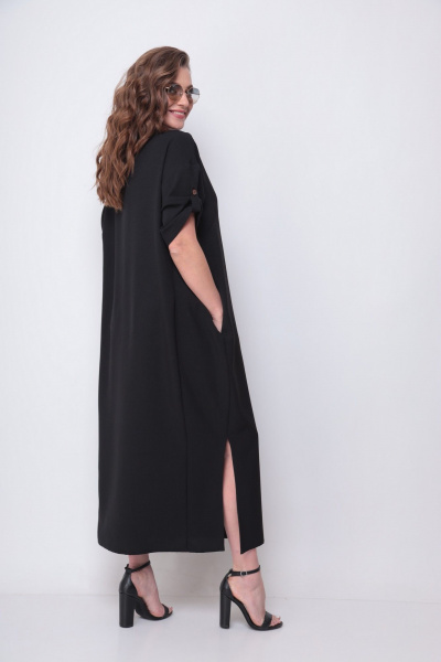 Повседневное бохо платье из искусственного льна-вишера Michel chic 2094/4 черный_оникс - фото 7