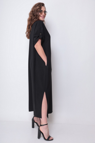 Повседневное бохо платье из искусственного льна-вишера Michel chic 2094/4 черный_оникс - фото 6