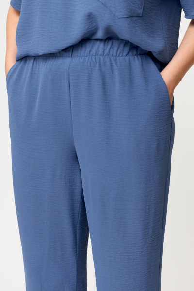 Туника и брюки из легкой ткани с высоким поясом OVERYOU М145/1 незабудка - фото 6