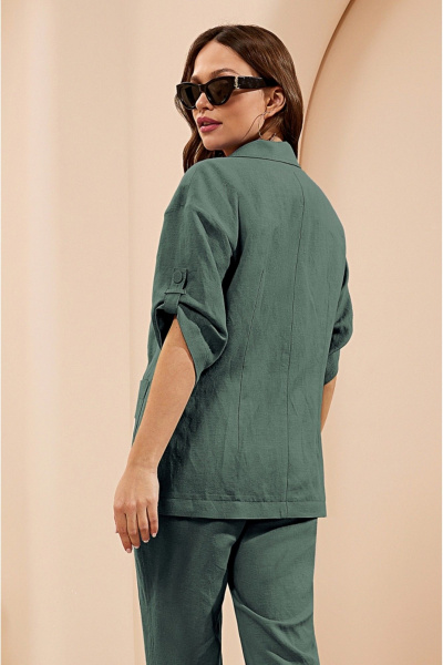 Блуза, брюки, жакет Lissana 4673 хаки+коралл - фото 3