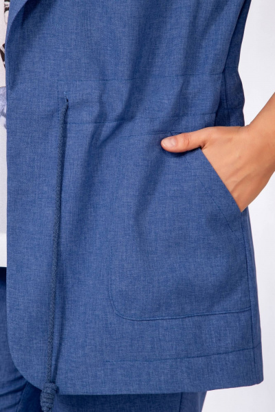 Блуза, брюки, жакет Ольга Стиль С-748/1 джинс - фото 4