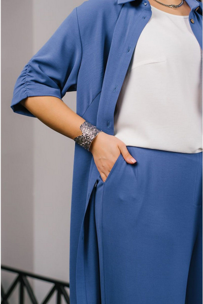 Блуза, брюки, рубашка TAEMNA 24006 синий - фото 8