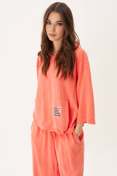 Костюм из вискозы и трикотажа летний с брюками и свободной блузой Fantazia Mod 4806 - фото 6