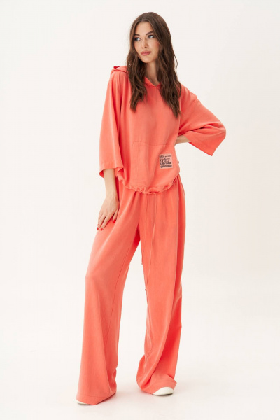 Костюм из вискозы и трикотажа летний с брюками и свободной блузой Fantazia Mod 4806 - фото 1