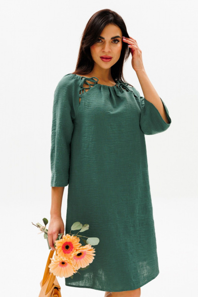 Платье трапеция с вырезом-лодочкой и шнуровкой COCKTAIL 119/2 - фото 2