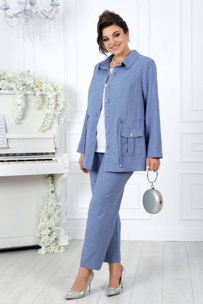 Брюки, жакет, майка Ninele 7402 джинсовый - фото 9