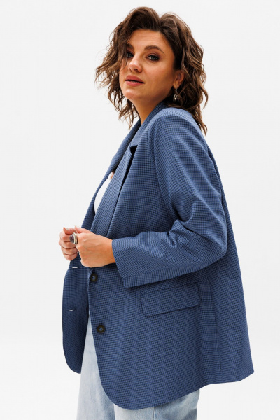 Деловой жакет с карманами из текстиля для делового образа Anelli 1471.1 черное_море - фото 3