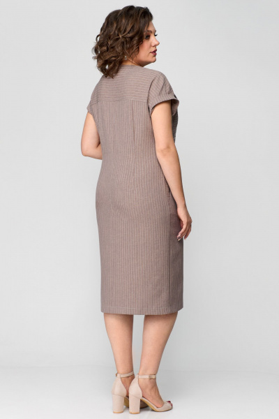 Платье с разрезом на передней части и мягкими складками Мишель стиль 1197 кофейный - фото 2
