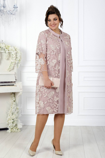 Кардиган, платье Ninele 5970 пудра - фото 13