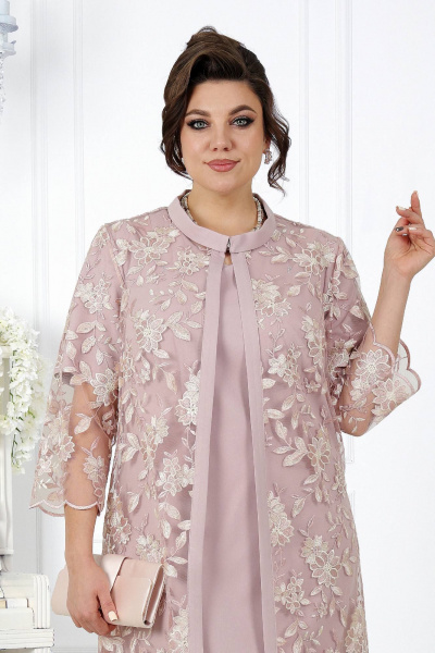 Кардиган, платье Ninele 5970 пудра - фото 7