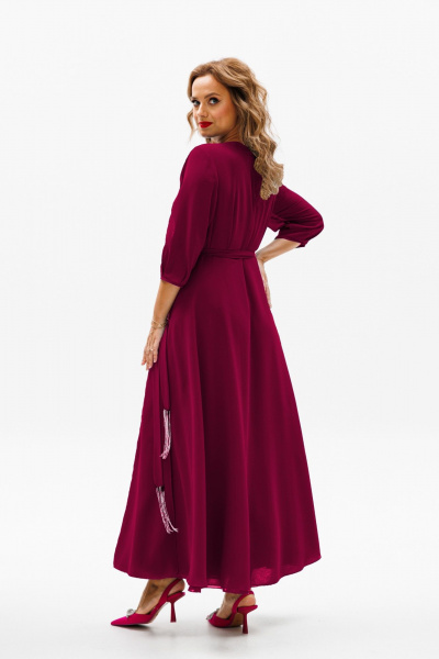 Платье с отрезным по линии талии силуэтом и Юбка-солнце Anastasia 1113 винный - фото 2