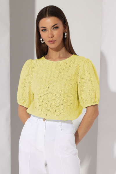 Блуза прямого силуэта с нагрудными вытачками и коротким рукавом N.O.W. 1293-1 - фото 1